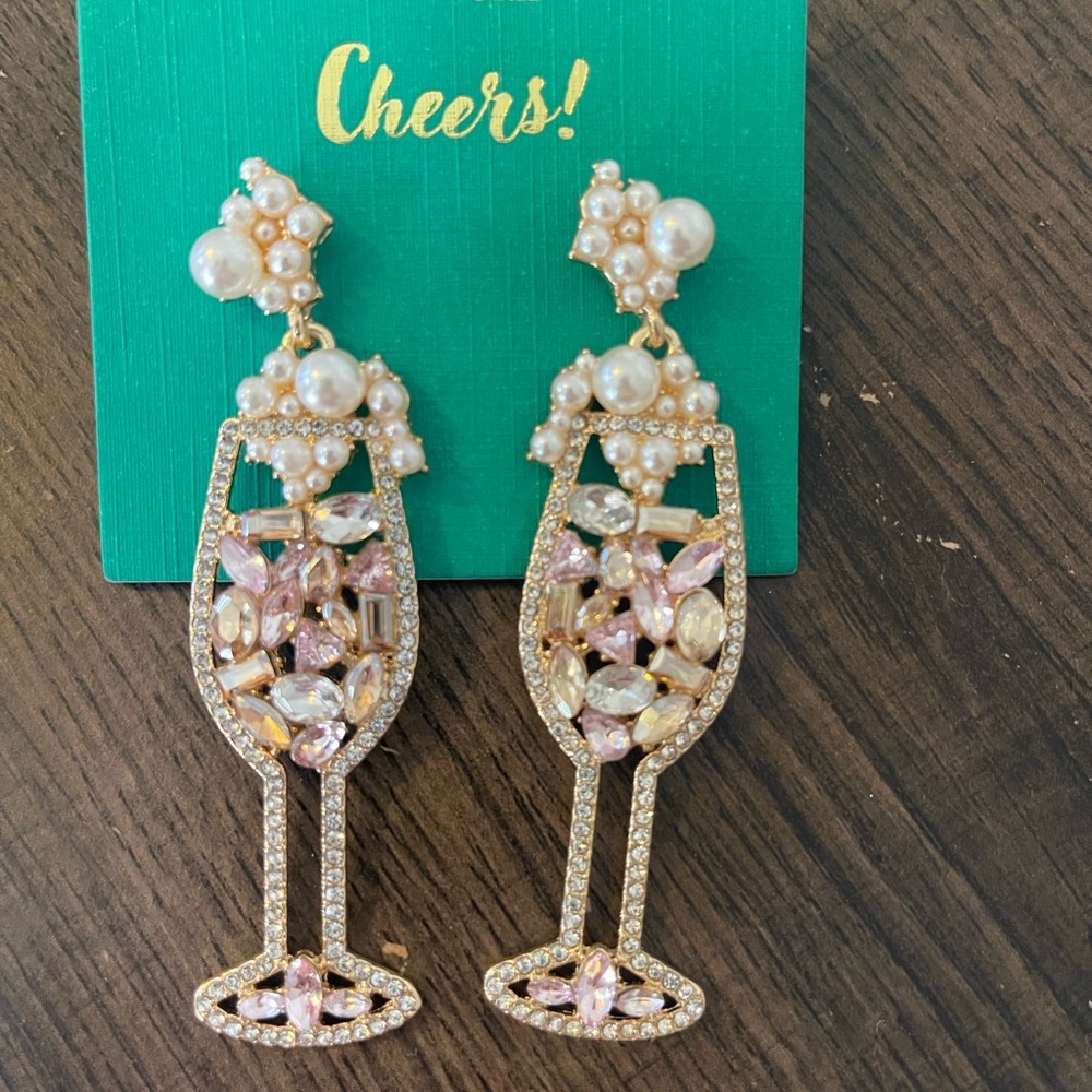 Christian Siriano champagne glasses earrings - Picture 4 of 4